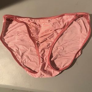 Used Size 8 nylon/spandex pink and white striped from vanity fair